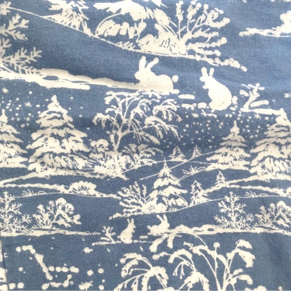 PJ Salvage NWT Winter Scene steel blue flannel sleep pants large 100% cotton - Picture 5 of 8